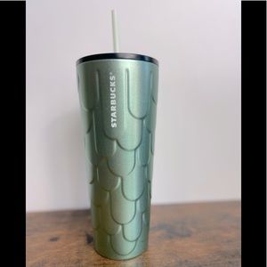 Starbucks Aqua Green Mermaid Scale Tail SS Tumbler